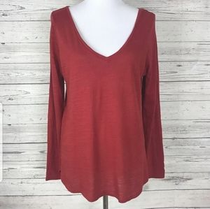 Banana Republic Red V-neck Tee